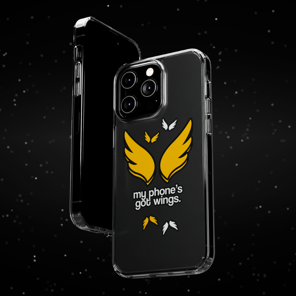 Image of a phone case - my phone's got wings